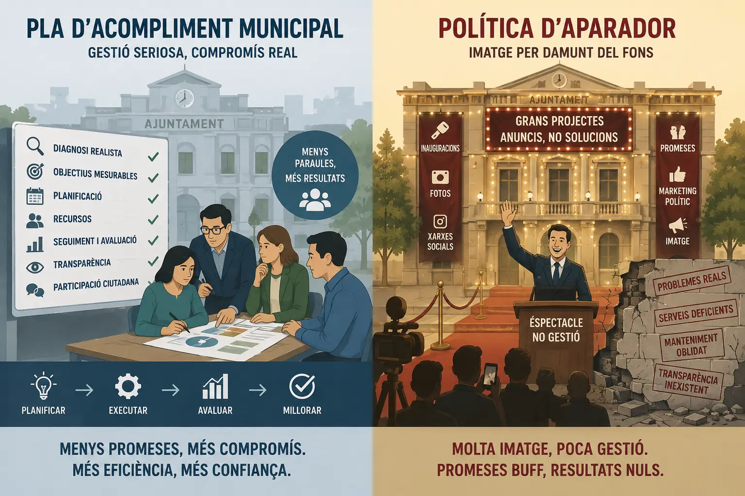Política d'aparador vs acompliment real