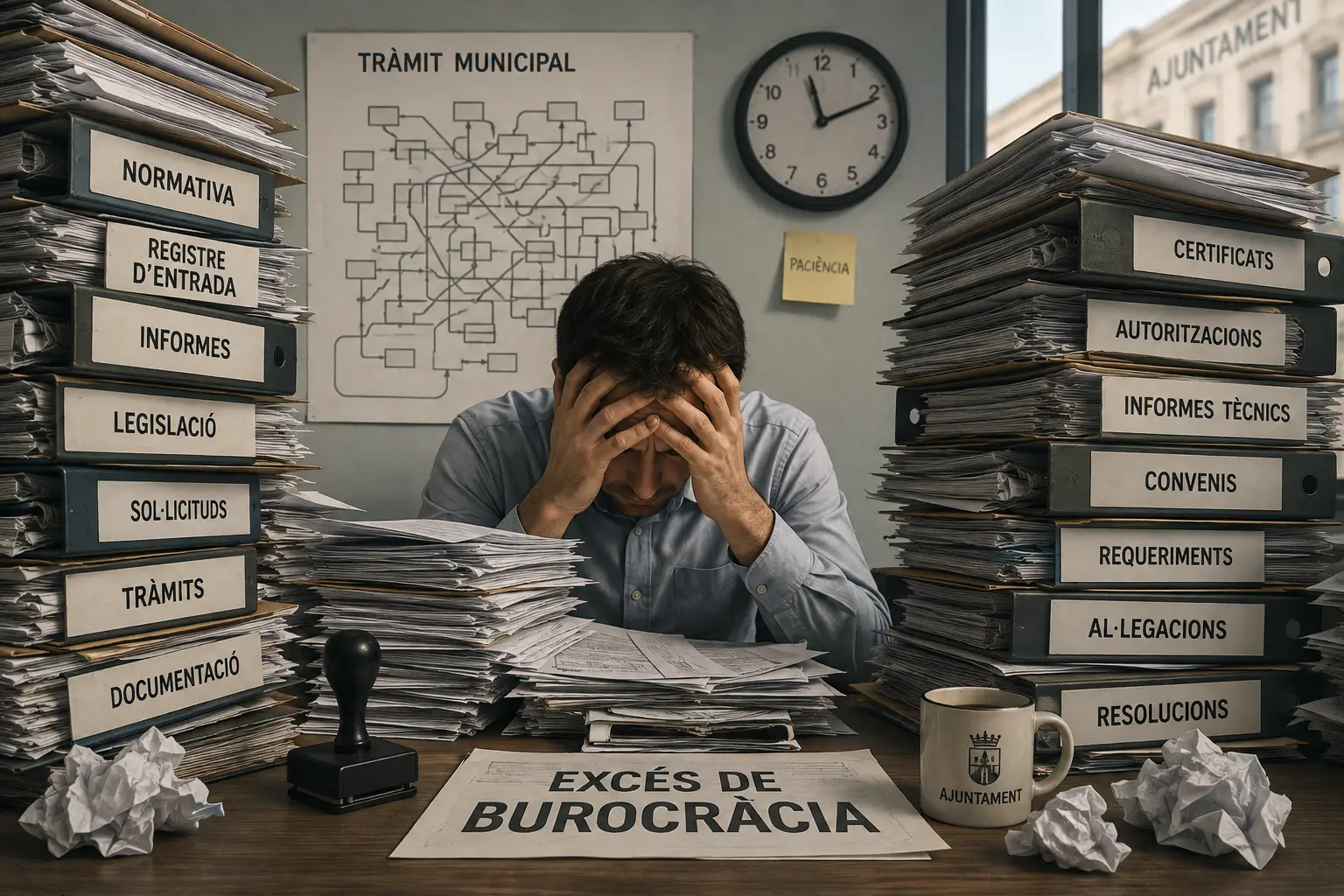 Recreació de la burocràcia a l'ajuntament