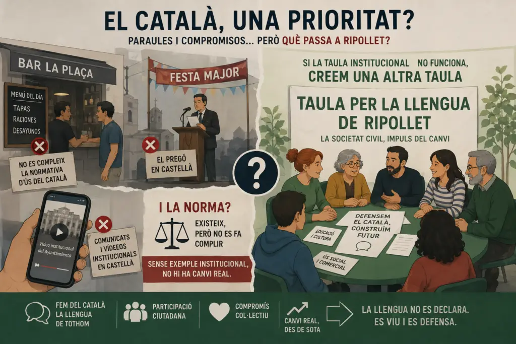 Infografia sobre els incompliments de l'Ajuntament pel que fa al Pacte per la Llengua
